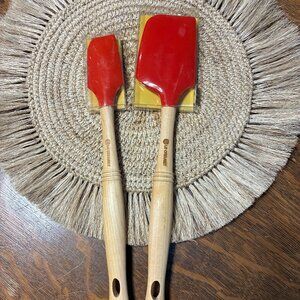 Le Creuset Red Silicone Spatula Set of 2